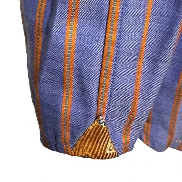 Robert Graham Button Up Shirt Mens M/L Classic Fit blue  Flip Cuff Spread 41 - Picture 7 of 8